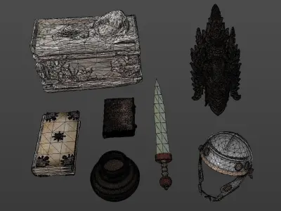 Ancient Artifacts - 3D Scan - VR Game Ready Low-poly 3D model