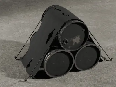 Oil Barrel Prop - Game Ready Low-poly 3D model