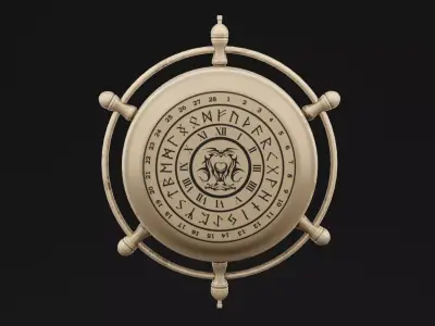 Golden Compass Low-poly 3D model