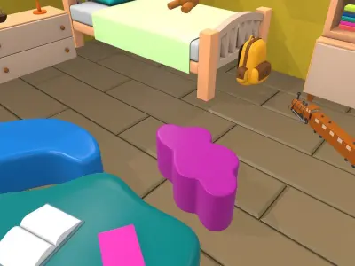 Isometric cartoon children room 09 3D model