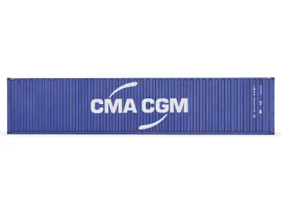 40 feet CMA-CGM standard shipping container 3D model
