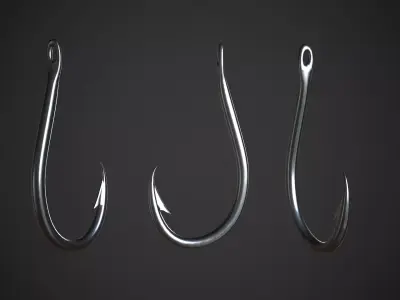 Fishing Hook Low-poly 3D model purchase