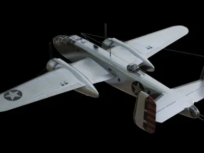 North American B-25 Mitchell Low-poly 3D model