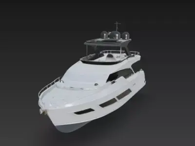 Modern Luxury Flybridge Super Yacht 3D Model 3D print model