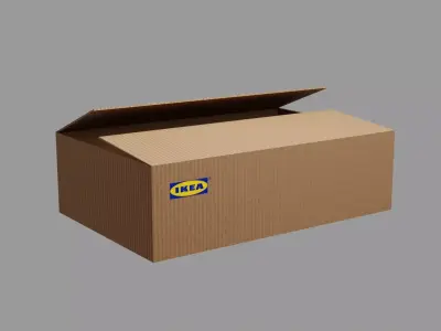 Cardboard box Low-poly 3D model purchase