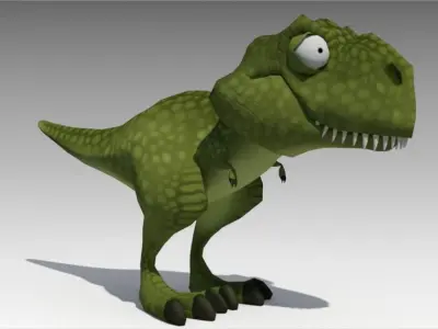 Rex Toon Animated Low-poly 3D model