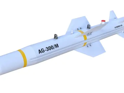 AG-300M MIssile Low-poly 3D model