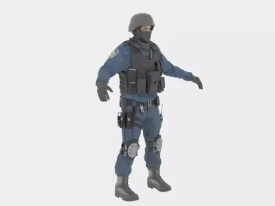 SWAT Police Rigged 3D Model 3D model