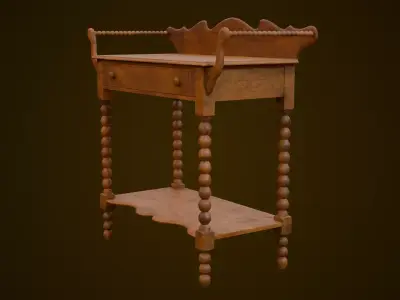 Maple Washstand Low-poly 3D model