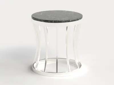 Table 7 Steel Marble Top Coffee Table Low-poly 3D model
