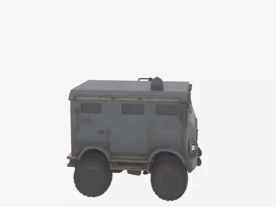 Reinforced bulletproof 3D armored bank security transport truck 3D model