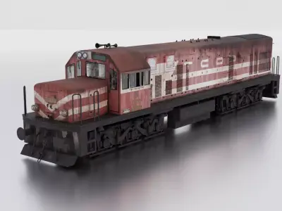 LOCOMOTIVE GE U20C DE21500 FROM 1964 Low-poly 3D model