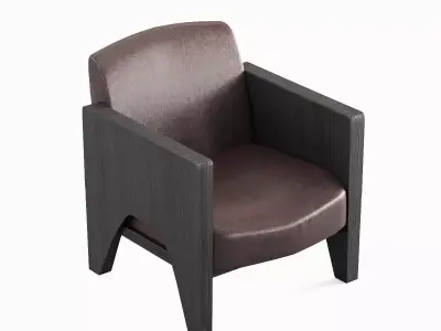 Modern Leather Armchair 03 3D model