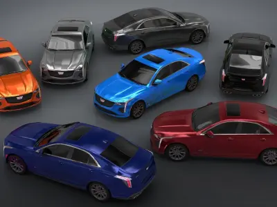 Cadillac CT4 V 2022 Free low-poly 3D model