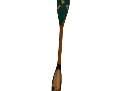Worn Wooden Oar 3D Model 3D model