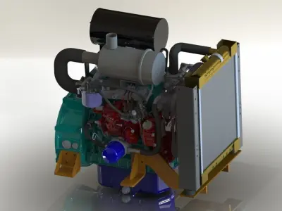 Diesel engine Free 3D model
