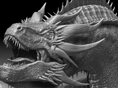 Dinosaur Wyvern Type Dragon 2 Sculpt Project 3D model