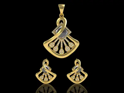 Diamond Pendant Set 12 3D print model