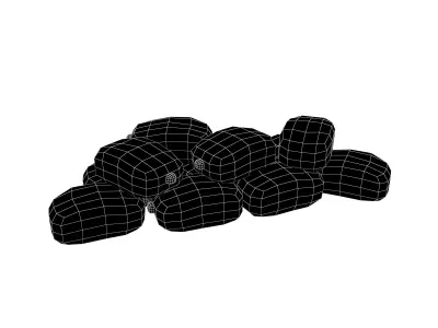 Battlefield Sandbag v1 001 Low-poly 3D model