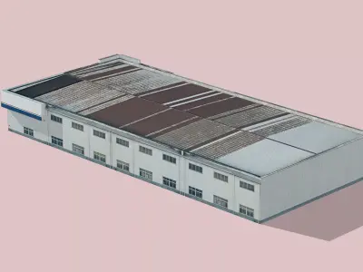 Automobile dealership building Low-poly 3D model