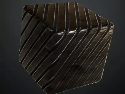 Dark Industrial Corrugated Metal Pipe PBR Seamless Texture