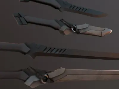 Sword and Blade  Low-poly 3D model