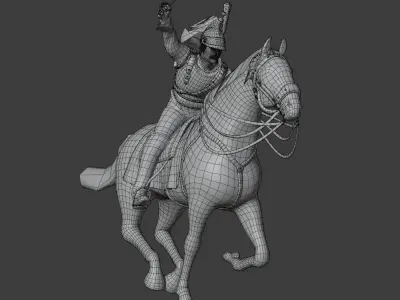 Napoleonic Cuirassier Low-poly 3D model