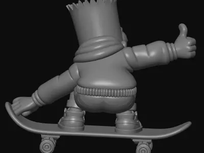 skateboarder Bart 3D print model