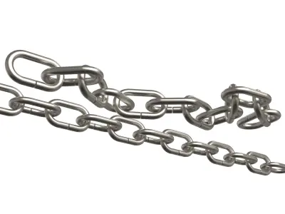 Chain pair of metal links Low-poly 3D model