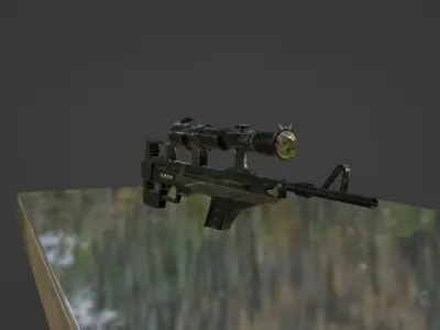 Sniper With Len gun 3D model