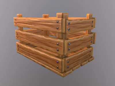Stylized wood crate Free low-poly 3D model