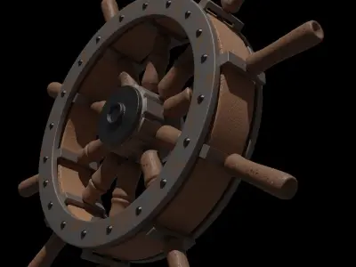 Boat steering wheel 3D model