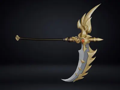 Futuristic Scythe Low-poly 3D model 3