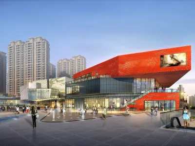 3Dmax fashion city commercial square building 87 3D model