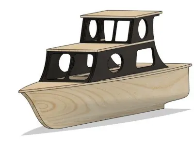 GEMI-BOATH-YAT boat made of wood Low-poly 3D model
