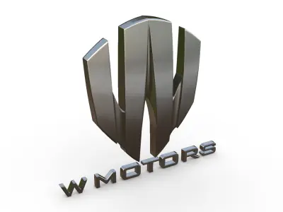 w motors logo 3D model