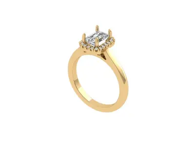 Emerald Solitaire Ring 3D print model 49