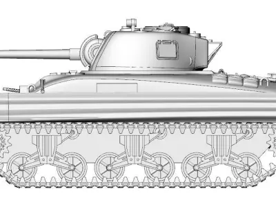 TANK SHERMANN DD  3D model