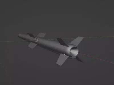 R-77M air-to-air missile Low-poly 3D model