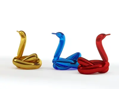 balloon swan sculpture 3D model