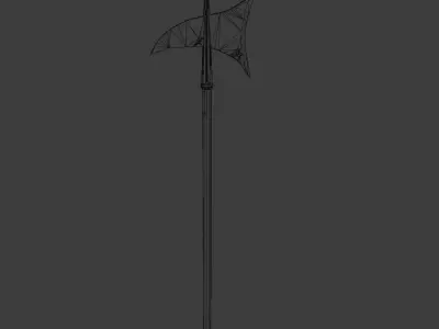 halberd medieval melee weapon Low-poly 3D model