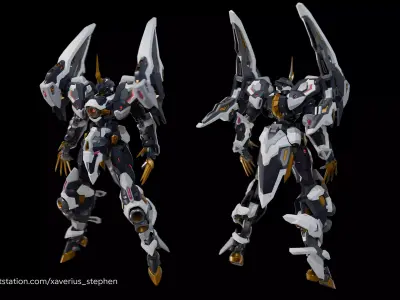 XC07 Orchiveil  I Original Mecha Design I Lowpoly  I  Rigged  Low-poly 3D model