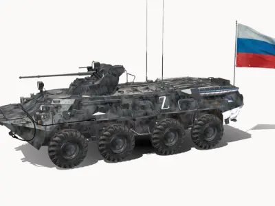 btr80 a 8x8 russia Low-poly 3D model