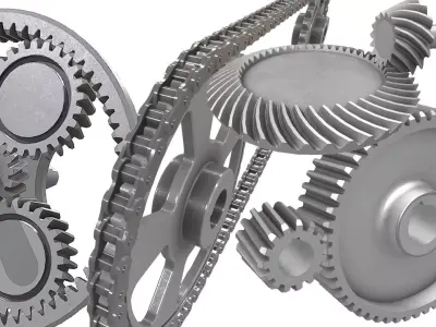 Gears animations lowpoly 3D Model Pack