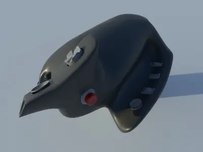 Throttle grip for fighter jet 3D model PBR