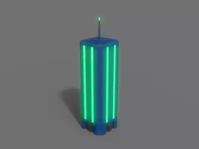 PBR Sci-Fi Building A32 Low-poly 3D model