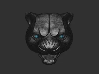 Tiger face wall mounted 3D model