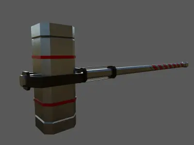 Hammer metal Low-poly 3D model