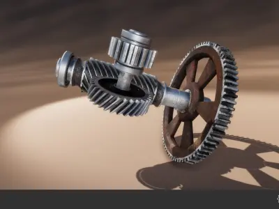 Gear Set Low-poly 3D model