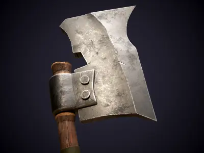 stylized Axe game ready Low-poly 3D model